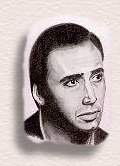 Charcoal Portrait of Celebrity Actor Nicolas Cage