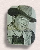 Charcoal Portrait of Late Actor John Wayne