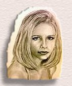 Charcoal Portrait of Sarah Michelle Geller from Buffy the Vampire Slayer
